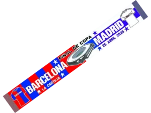 bufanda de fÚtbol final de copa 2025 barÇa madrid